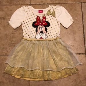 Gold sparkle Minnie Mouse Disney dress